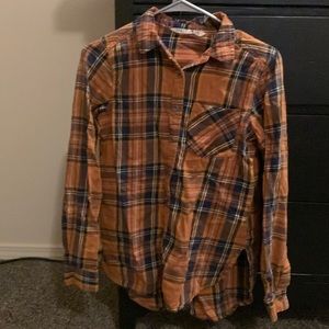 Orange plaid flannel